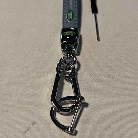 Land Rover Key Fob Keychain in Blue Leather NWT - Picture 2 of 5
